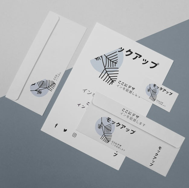 Mock-Up For Japanese Business Company On Documents Psd