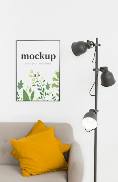 Mock-Up Frame Above Couch Psd