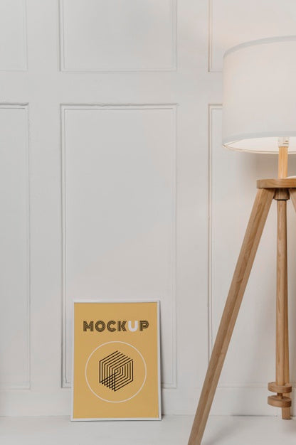 Mock Up Frame Beside Lamp Psd