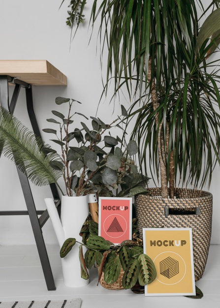 Mock Up Frame Beside Vase Psd