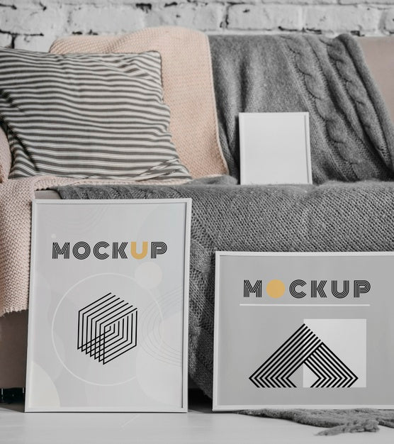 Mock Up Frame Next To Couch Psd