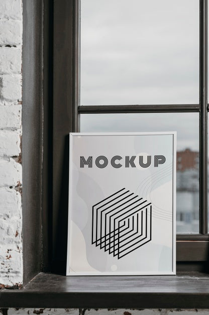 Mock Up Frame Next To Window Psd