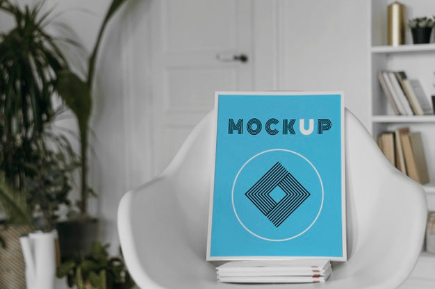 Mock Up Frame On Chair Psd