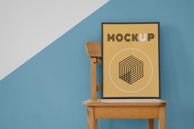 Mock Up Frame On Chair Psd