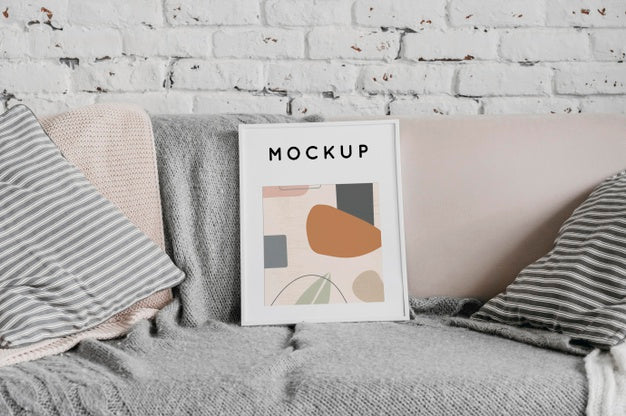 Mock Up Frame On Couch Psd