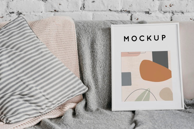 Mock Up Frame On Couch Psd