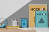 Mock Up Frame On Desk Psd