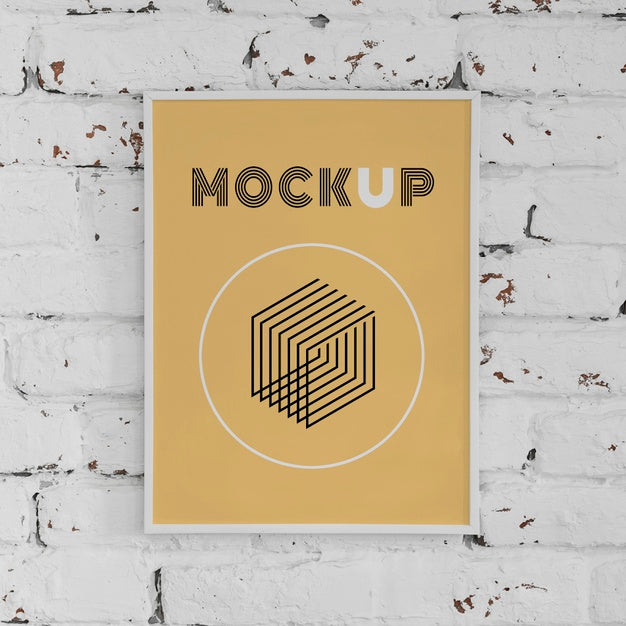 Mock Up Frame On Wall Psd