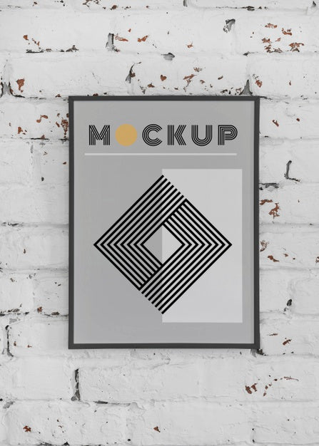 Mock Up Frame On Wall Psd