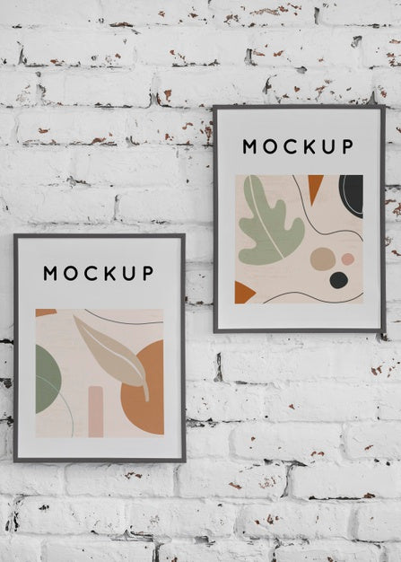 Mock Up Frame On Wall Psd