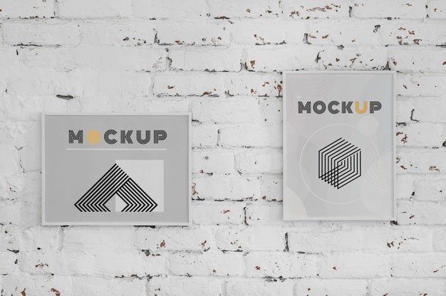 Mock Up Frame On Wall Psd