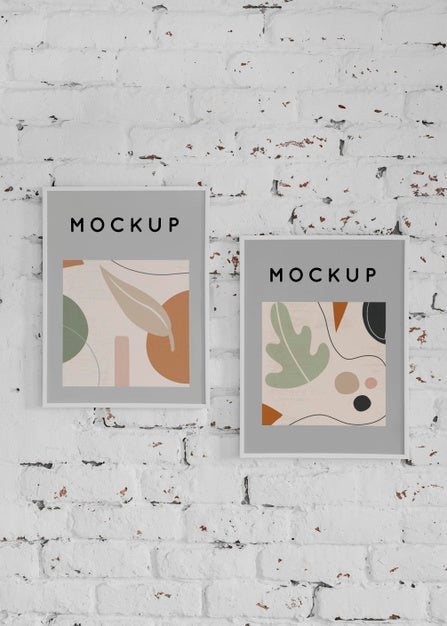 Mock Up Frame On Wall Psd