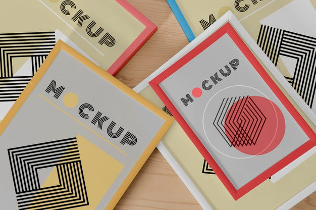 Mock Up Frame Top View Psd