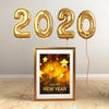 Mock-Up Frame With Golden Balloons For New Year Psd
