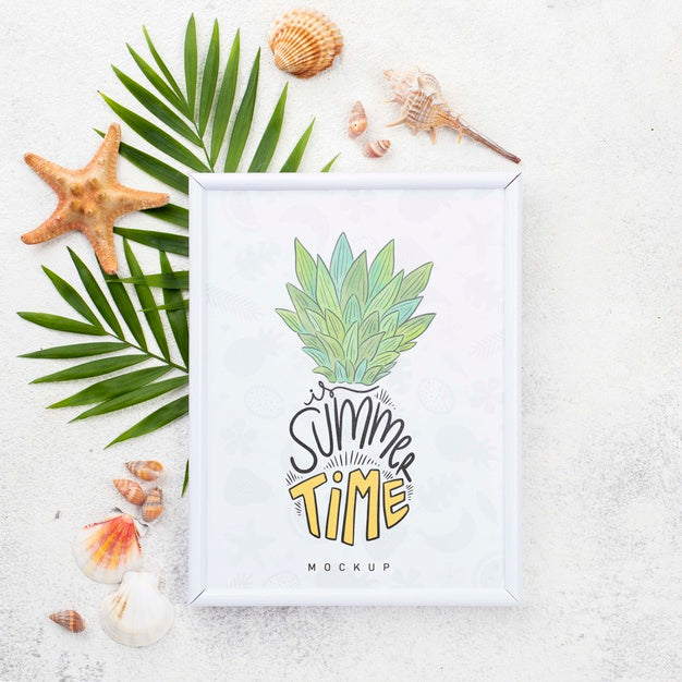 Mock-Up Frame With Summer Quote Psd