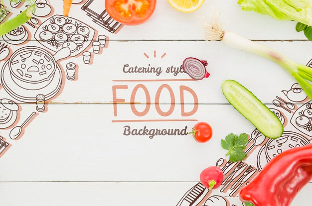 Mock-Up Fresh And Organic Vegetables Psd