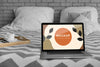 Mock Up Laptop On Bed Psd