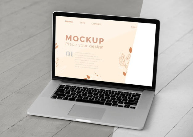 Mock Up Laptop On Bedroom Psd
