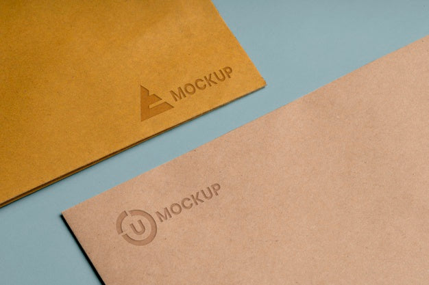 Mock-Up Logo Design For Business High View Psd