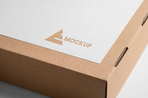 Mock-Up Logo Design On Cardbox Psd