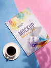 Mock Up Magazine Next To Coffee Cup Psd