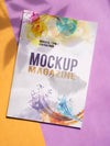 Mock Up Magazine On Minimalist Background Psd