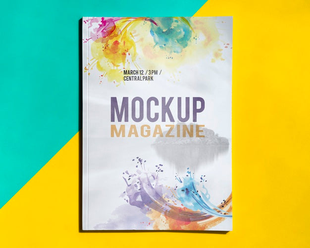 Mock Up Magazine On Simple Background Psd