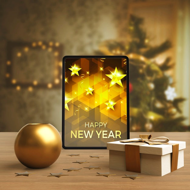 Mock-Up Modern Tablet Device On Table Psd