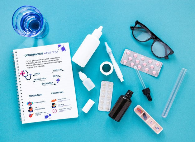 Mock-Up Notebook And Pills Psd