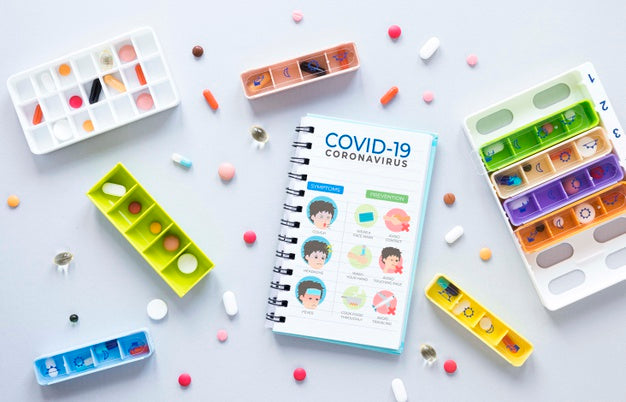 Mock-Up Notebook Beside Pills Psd