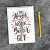 Mock-Up Notebook On Desk With Powerful Message Psd