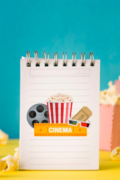 Mock-Up Notepad Cinema Front View Psd