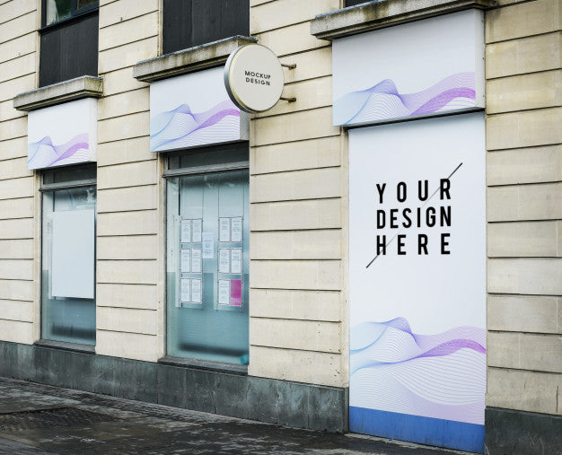 Mock Up Of A Front View Of A Shop Psd