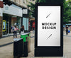 Mock Up Of An Advertisement In A Bus Stop Psd