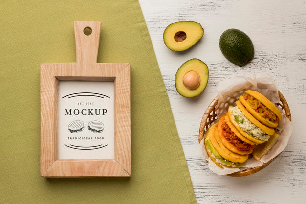 Mock-Up Of Avocado And Tortillas Psd