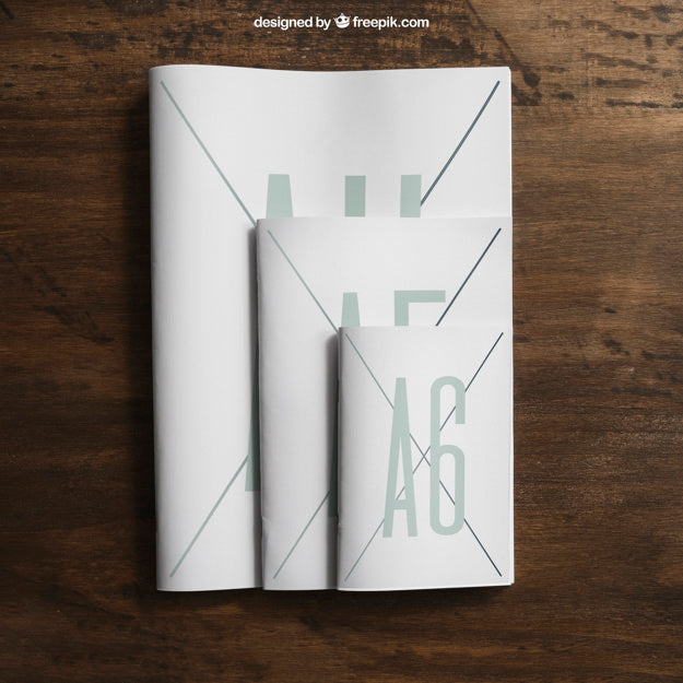 Mock Up Of Brochures In Different Sizes Psd