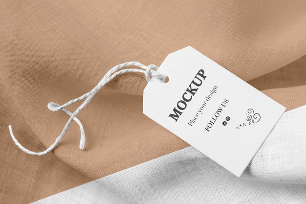 Mock-Up Of Clothing Label On Brown Soft Fabric Psd