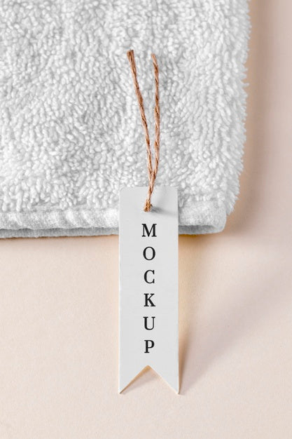 Mock-Up Of Clothing White Label On Towel Fabric Psd