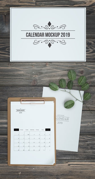 Mock Up Of Hand Drawn Calendar Psd