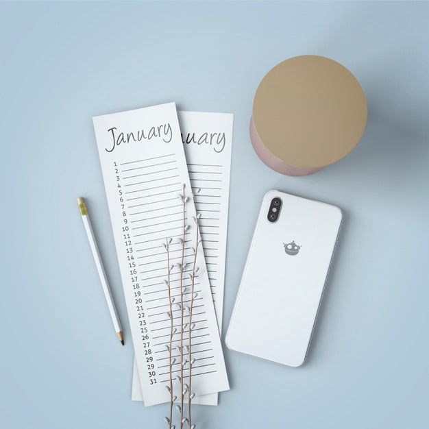 Mock Up Of Hand Drawn Calendar Psd