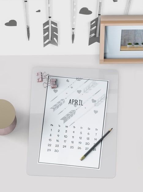 Mock Up Of Hand Drawn Calendar Psd