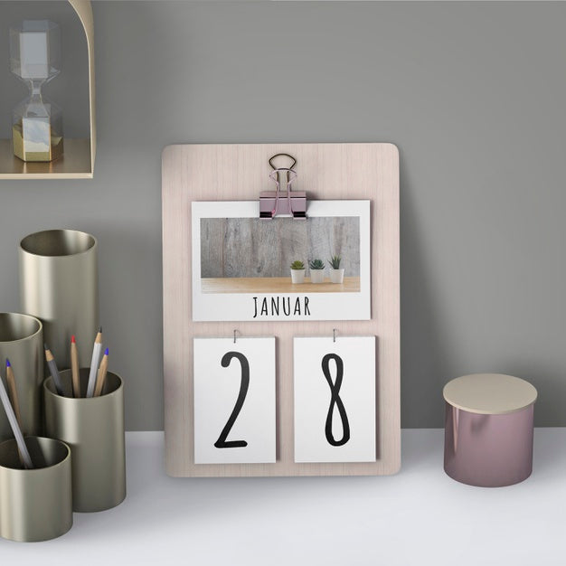 Mock Up Of Hand Drawn Calendar Psd