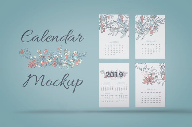 Mock Up Of Hand Drawn Calendar Psd