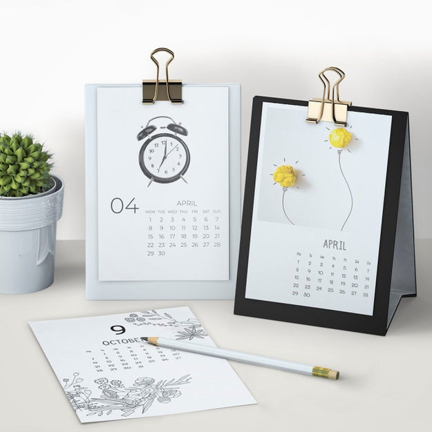 Mock Up Of Hand Drawn Calendar Psd