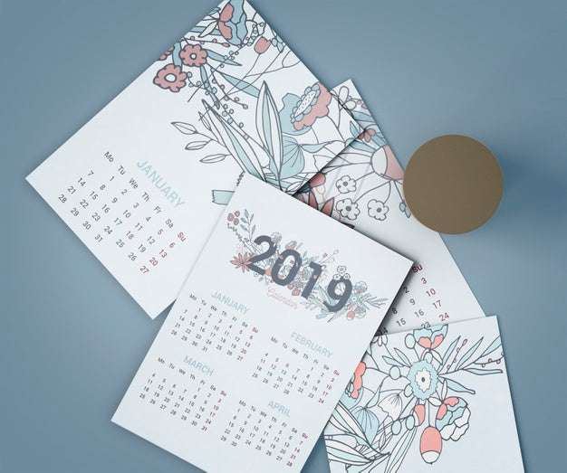 Mock Up Of Hand Drawn Calendar Psd
