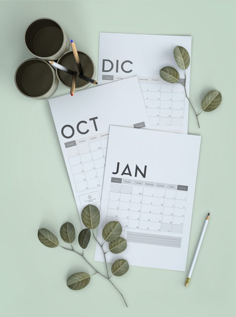Mock Up Of Hand Drawn Calendar Psd