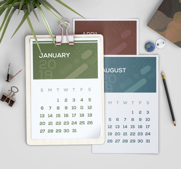 Mock Up Of Hand Drawn Calendar Psd