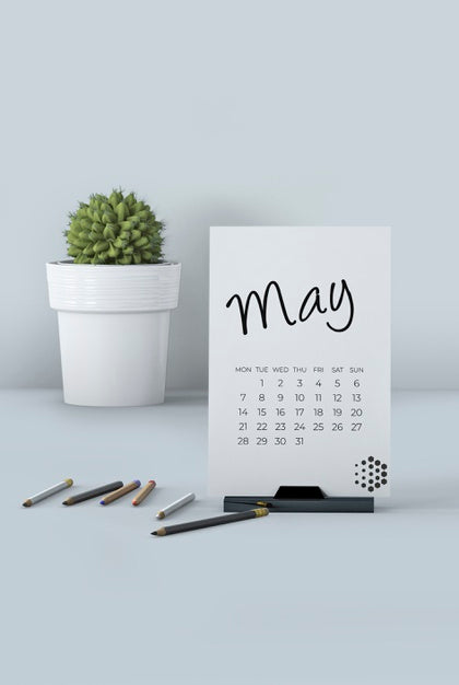 Mock Up Of Hand Drawn Calendar Psd