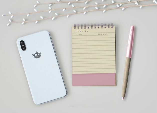 Mock Up Of Notebook And Smartphone Psd