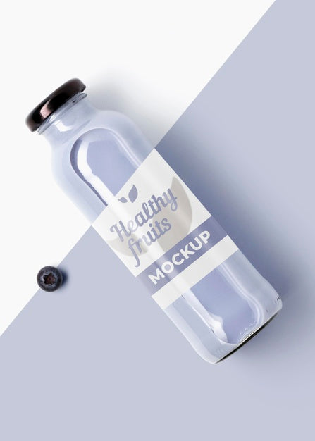 Mock-Up Of Smoothie With Healthy Blueberry Fruit Psd